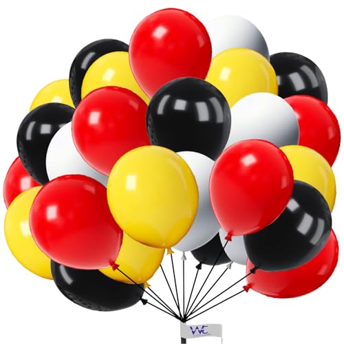 25.4 cm Packung mit roten, schwarzen, weißen & gelben Luftballons, 50 Stück Ballon, Latexballons Geburtstagsparty Ballon Dekoration für Hochzeit Babyparty Abschlussfeier Jubiläum Anlässe 25.4 cm Packung mit roten, schwarzen, weißen & gelben Luftballons, 50 Stück Ballon, Latexballons Geburtstagsparty Ballon Dekoration für Hochzeit Babyparty Abschlussfeier Jubiläum Anlässe von Witty Cuties