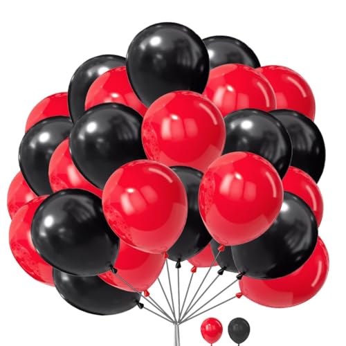 Einfarbige Luftballons, 25 cm, schwarz, rot, Luftballons für Geburtstagsdekorationen, Latex-Luftballons für Kinder, Party, Hochzeit, Valentinstag, Abschlussfeier, Verlobung, Babyparty, Frohe Einfarbige Luftballons, 25 cm, schwarz, rot, Luftballons für Geburtstagsdekorationen, Latex-Luftballons für Kinder, Party, Hochzeit, Valentinstag, Abschlussfeier, Verlobung, Babyparty, Frohe von Witty Cuties
