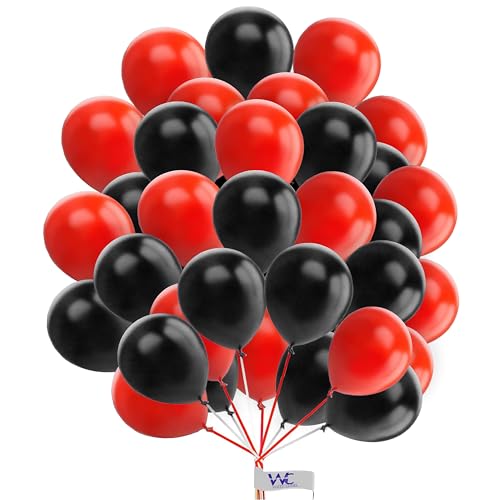 Runde Luftballons – 25 cm rot & schwarz, Latex-Luftballons für Kinderparty, Babyparty, Verlobung & Hochzeitsdekorationen Runde Luftballons – 25 cm rot & schwarz, Latex-Luftballons für Kinderparty, Babyparty, Verlobung & Hochzeitsdekorationen von Witty Cuties