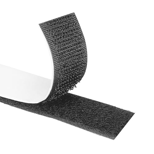 Wixovo Klettband Selbstklebend Extra Stark 9mx25mm, Klettverschluss Selbstklebend, Selbstklebendes Klettband, doppelseitig, für Innen und Außen (Schwarz) von Wixovo