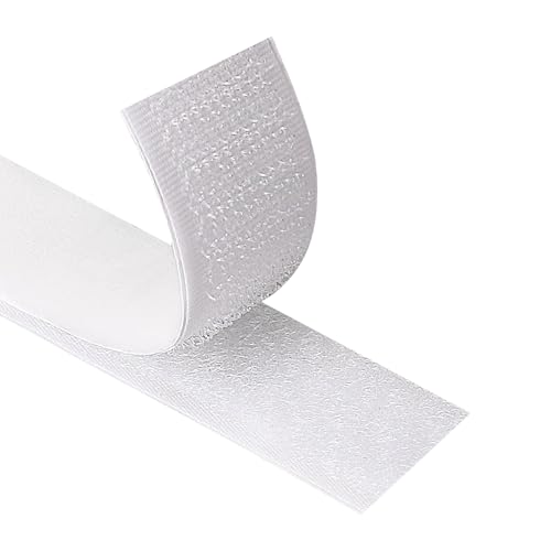 Wixovo Klettband Selbstklebend Extra Stark 9mx25mm, Klettverschluss Selbstklebend, Selbstklebendes Klettband, doppelseitig, für Innen und Außen (Weiß) von Wixovo