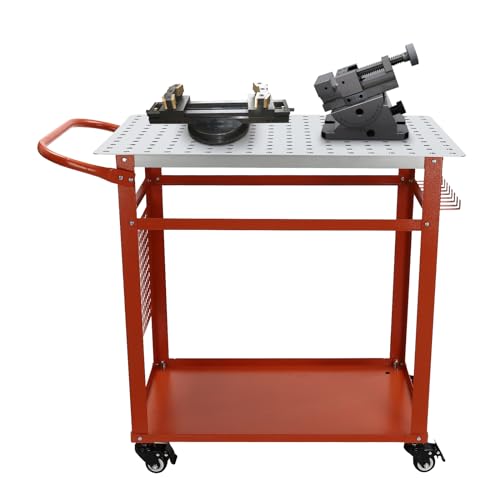 Schweißen Tisch Kohlenstoffstahl Mobile Schweißtisch Tragfähigkeit Höhe Einstellbare 91.44 * 61 * 91.44cm mit Universal Räder Montagetisch Tragkraft 272kg Schweißen Tisch Kohlenstoffstahl Mobile Schweißtisch Tragfähigkeit Höhe Einstellbare 91.44 * 61 * 91.44cm mit Universal Räder Montagetisch Tragkraft 272kg von Wiyuer