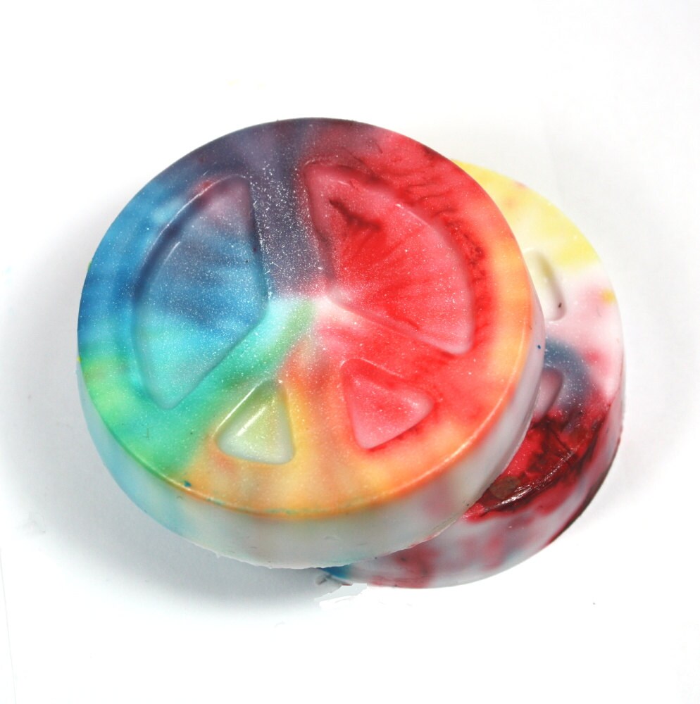 2 Friedensseifen - Tie-Dye, Regenbogen, Marmor, Hippie, 60Er, 70Er Jahre, Einzigartig, Partygeschenk 2 Friedensseifen - Tie-Dye, Regenbogen, Marmor, Hippie, 60Er, 70Er Jahre, Einzigartig, Partygeschenk von WizardAtWork