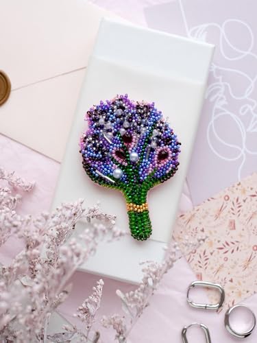 Abris Art Perlenstickerei-Dekorationsset, Lavendel AD-074 von Wizardi
