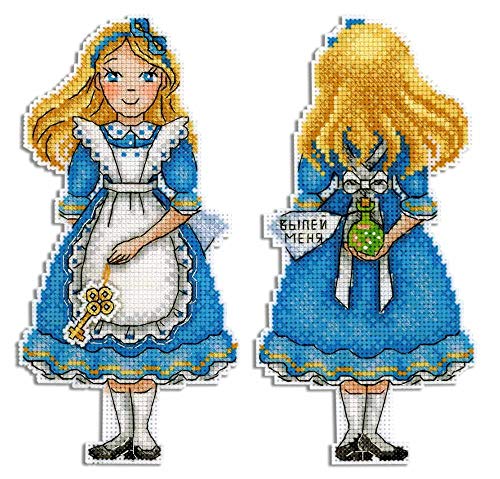 Alise in Wonderland – Kreuzstich-Zählmuster-Set auf der Kunststoff-Leinwand MP Studia SR-348 von Wizardi