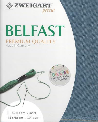 Precut Zweigart Belfast 3609/578 Fichte Blau Fichte / Französisch Blau 3609/578 Handarbeits-Leinwand Kreuzstich Stoff Stickerei Leinwand 100% Leinen Precut Zweigart Belfast 3609/578 Fichte Blau Fichte / Französisch Blau 3609/578 Handarbeits-Leinwand Kreuzstich Stoff Stickerei Leinwand 100% Leinen von Wizardi