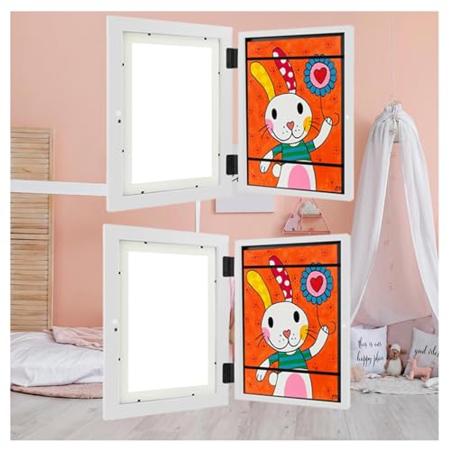 Wizvox Kinder Kunstrahmen FrontöFfnung, Bilderrahmen Zum öFfnen Aufklappbar Und BefüLlbar A4 Bilderrahmen, Kinder Kunst Rahmen,Weiß-2Stück von Wizvox