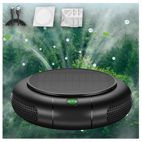 Wizvox Luftreiniger Mit Duft, 2 In 1 Auto ParfüM Innenraum DuftöL Diffuser, Mit Hepa-Filtration System Und Solar Aufladen, Beseitigt 99,97% Staub, Rauch Und Allergene (Mit 2 Filterelementen) von Wizvox