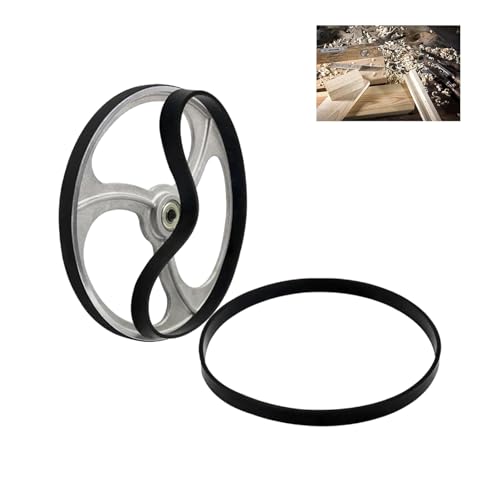Wjelet 2 Stück Bandsägen Gummiband, Gummireifen Holzbearbeitungs Ersatzteile Gummiband Säge Scrollrad Gummiring für Bandsägen Zubehör (8 Zoll, Schwarz) von Wjelet