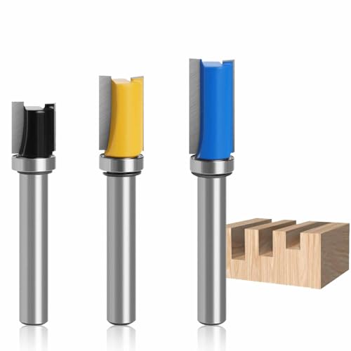 Wjelet 3 Stück 8mm Bündigfräser Schaft Fräser Oberfräser,Bündigfräser Kugellager Oben,Hochwertige Ent Bündigfräser für den Holzzuschnitt Wjelet 3 Stück 8mm Bündigfräser Schaft Fräser Oberfräser,Bündigfräser Kugellager Oben,Hochwertige Ent Bündigfräser für den Holzzuschnitt von Wjelet