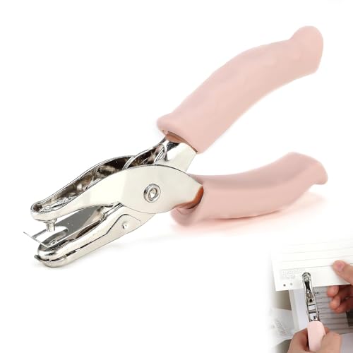 Wjelet Einzellochstanzer, rosa Handstanzer mit weichem Griff, 3 mm, Handlocher, ideal für Bastelarbeiten, Büro, Zuhause und Schule, Büro von Wjelet
