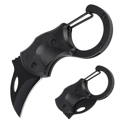 Wjelet Mini Taschenmesser Schwarz, Klapp Messer Klein mit Karabiner,Mini Messer Schlüsselanhänger für Outdoor,Camping,Wandern und Notfälle,Kompakt und Tragbar Wjelet Mini Taschenmesser Schwarz, Klapp Messer Klein mit Karabiner,Mini Messer Schlüsselanhänger für Outdoor,Camping,Wandern und Notfälle,Kompakt und Tragbar von Wjelet