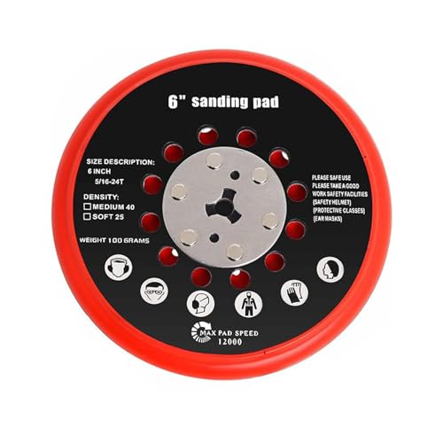 Wjelet Schleifteller 150mm mit Hook und Loop Kompatibel mit Bosch GET 75-150, GEX 34-150, GEX 40-150, Stützteller für Exzenterschleifer, 72 Löcher Ersatzteil, Hohe Qualität für Effizientes Schleifen Wjelet Schleifteller 150mm mit Hook und Loop Kompatibel mit Bosch GET 75-150, GEX 34-150, GEX 40-150, Stützteller für Exzenterschleifer, 72 Löcher Ersatzteil, Hohe Qualität für Effizientes Schleifen von Wjelet