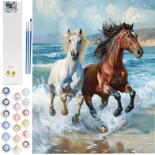 Pferd Malen Nach Zahlen Erwachsene, Strand Malen Nach Zahlen Kreativ Set für Anfänger, Handgemalt Ölgemälde Kit mit Pinseln und Acrylfarben, Wanddeko Ohne Rahmen 20x30cm, Geschenke für Frauen,9792 Pferd Malen Nach Zahlen Erwachsene, Strand Malen Nach Zahlen Kreativ Set für Anfänger, Handgemalt Ölgemälde Kit mit Pinseln und Acrylfarben, Wanddeko Ohne Rahmen 20x30cm, Geschenke für Frauen,9792 von Wjffnzbz