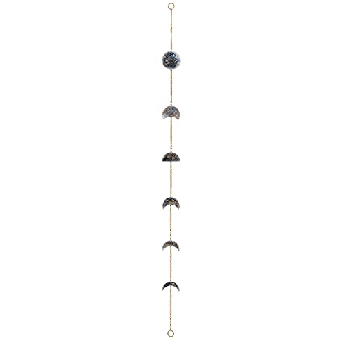 Wjsdsg 37-Zoll Epoxidharz Mondphasen Girlande Zum Aufhängen Anhänger Ornament Mit Metallkette Schicke Böhmische Wanddekoration von Wjsdsg