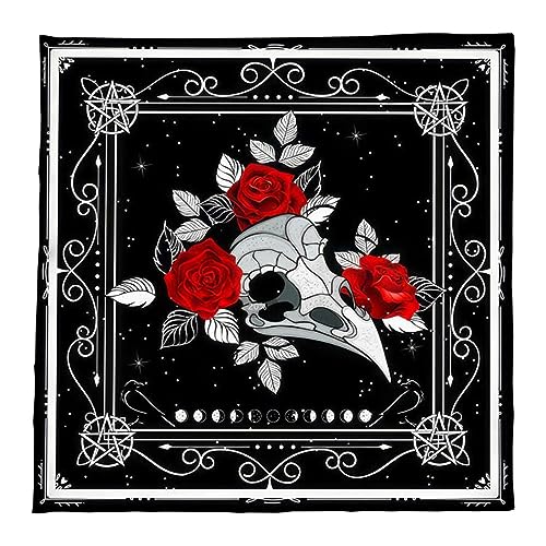 Wjsdsg Wahrsagerei Tischdecke Totenkopf Vogelkopf Astrologie Tarotkarten Tischdecke Altäre Tuch Wahrsagerei Spielzubehör von Wjsdsg