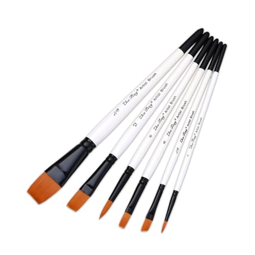 Aquarell-Pinsel, Nylon-Pinsel für Künstler, Anfänger, Acryl, Öl, Aquarell, Gouache, Malerei, Gesicht, Körper, Kunst, 6 Stück Aquarell-Pinsel, Nylon-Pinsel für Künstler, Anfänger, Acryl, Öl, Aquarell, Gouache, Malerei, Gesicht, Körper, Kunst, 6 Stück von Wkldjf
