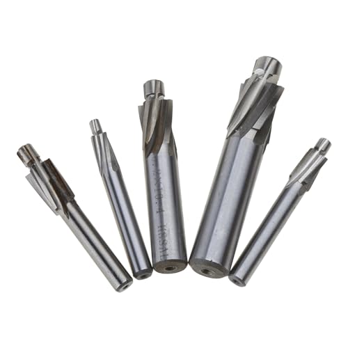 HSS-Fräser-Set mit 4 Rillen, Senkbohrung, M3-M8, Edelstahl, gerader Schaft, hohe Zähigkeit, Industriewerkzeug, 5 Stück von Wkldjf