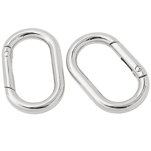Multifunktionale ovale Ringe, Schnallen, Metallfeder-Schlüsselanhänger, ovale Ringe, Druckknöpfe, Schnallenklammern für Geldbörsen, Schlüsselanhänger, 2 Stück von Wkldjf