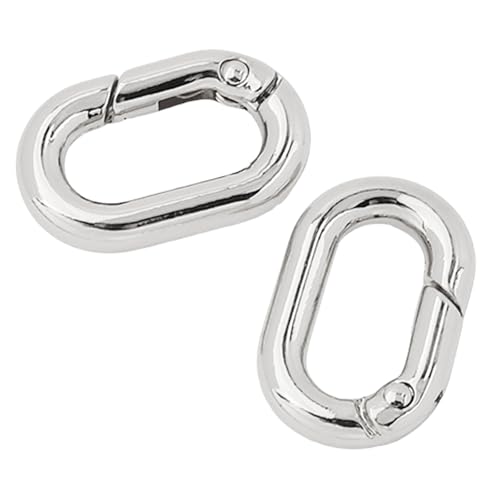 Multifunktionale ovale Ringe, Schnallen, Metallfeder-Schlüsselanhänger, ovale Ringe, Druckknöpfe, Schnallenklammern für Geldbörsen, Schlüsselanhänger, 2 Stück von Wkldjf