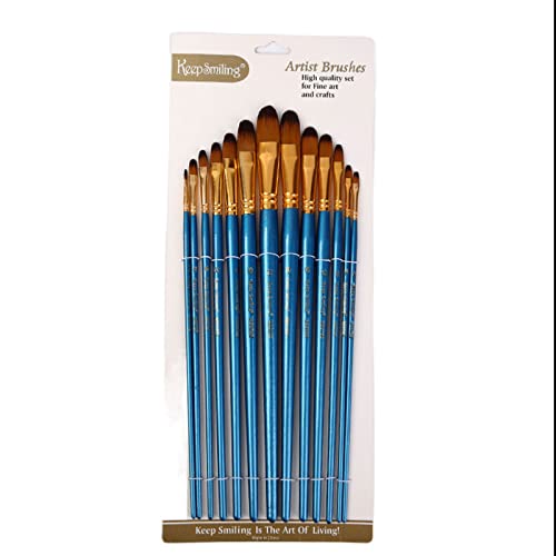 Pinsel-Set, 13-teilig, runde Spitze, Nylon-Haarbürsten für Acryl, Aquarell, Öl, Gouache, Gesichtskunstmalerei von Wkldjf