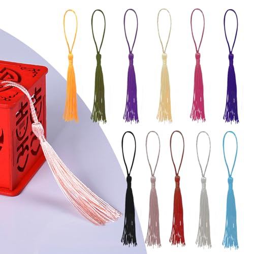 Wkmamo 160 Stück Mini Quasten, 11/20 Farben, Handgemachte Quasten Anhängers für Schmuckherstellung, Souvenir, Lesezeichen, DIY Handwerk Zubehör, Polyester, Abschluss, Geburtstag von Wkmamo
