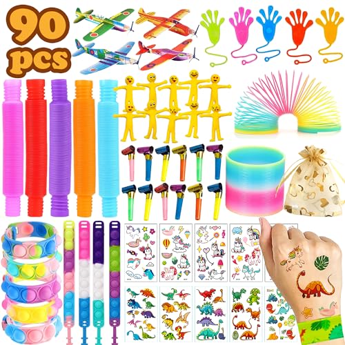 Wleozys 90 Stück Mitgebsel Kinder Kindergeburtstag Spielzeugset,Partyspielzeuge,Sortiment Party Tasche Füller für Jungen Mädchen.perfekte gastgeschenke geburtstag kinder. von Wleozys