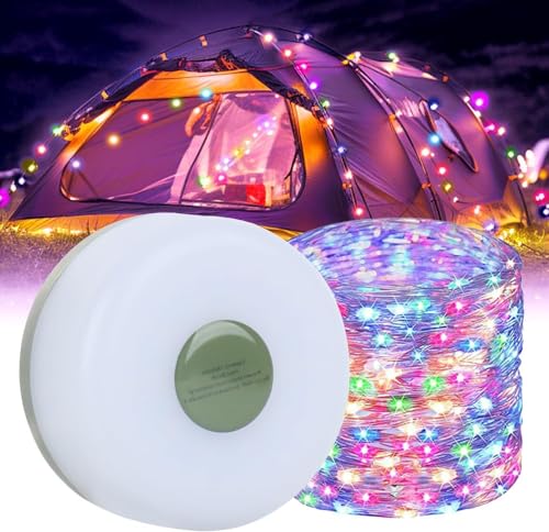 Wlevzzor Lichterkette für drinnen und draußen, wasserdicht, 30 LEDs, Camping-Lichterkette mit 8 m langer Lichterkette mit 5 Modi für Weihnachtsbaum, Garten, Hof, Camping (Farben, 8m) von Wlevzzor