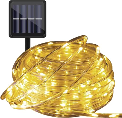 Wlevzzor Solar Lichterkette Außen, 22M 200 LED Lichterkette Solar mit 8 Modi, PVC Schlauch, für Garten, Terrasse, Balkon, Hochzeit, Partys Dekorationen, Weihnachtsbaum (Warmweiß) von Wlevzzor