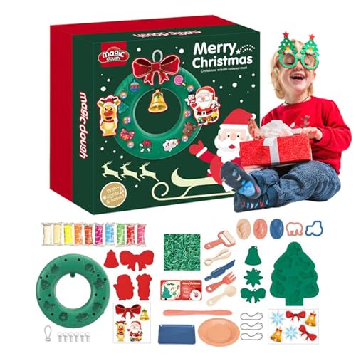 Wlikmjg Weihnachts-Bastelsets aus Ton,Weihnachts-Bastelsets,Weihnachtshandwerk, handgefertigtes Modelliermasse-Set | Praktische Aktivitäten für Kleinkinder, saisonale Dekorationen, Wlikmjg Weihnachts-Bastelsets aus Ton,Weihnachts-Bastelsets,Weihnachtshandwerk, handgefertigtes Modelliermasse-Set | Praktische Aktivitäten für Kleinkinder, saisonale Dekorationen, von Wlikmjg