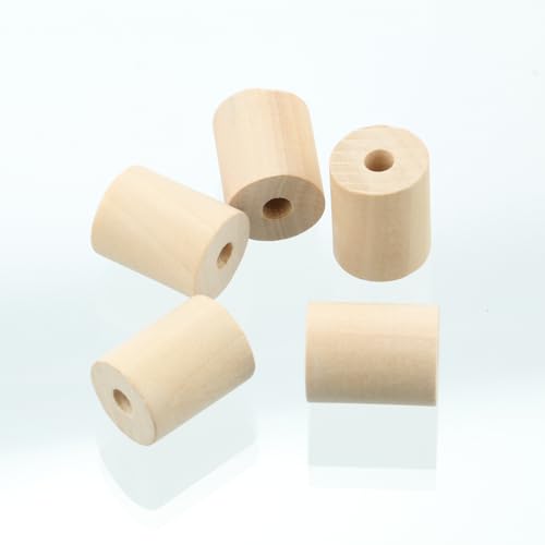 15 Stück 20 x 25 mm, 20 x 30 mm, 20 x 40 mm, große Zylinderform, Naturholz, Handarbeit, großes Loch, Perlen für Bastelarbeiten, Holzarbeiten, Schmuckherstellung, Zubehör (20 x 25 mm, 15 Stück) von Wllpgolsil