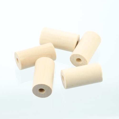 15 Stück 20 x 25 mm, 20 x 30 mm, 20 x 40 mm, große Zylinderform, Naturholz, Handarbeit, großes Loch, Perlen für Bastelarbeiten, Holzarbeiten, Schmuckherstellung, Zubehör (20 x 40 mm, 15 Stück) von Wllpgolsil