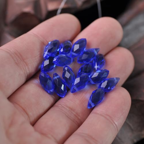 Glasperlen in Tropfenform, facettiert, 6 x 12 mm, lose Perlen für Schmuckherstellung, DIY, Dekoration, 60 Stück (Nr. 7) von Wllpgolsil