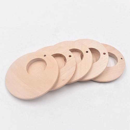 Natürliche Holzanhänger, flach, hohl, rund, 30 mm, 40 mm, 50 mm, umweltfreundliche Perlen für Bastelarbeiten, Holzarbeiten, Schmuckherstellung, Zubehör (40 mm, 12 Stück) von Wllpgolsil
