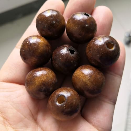 Naturholzperlen, rund, 4 mm, 6 mm, 8 mm, 10 mm, 12 mm, 14 mm, 16 mm, 18 mm, 20 mm, Naturholz, lose Perlen für Bastelarbeiten, Holzarbeiten, Schmuck, Armbandherstellung, Zubehör (14 mm - 40 Stück) von Wllpgolsil