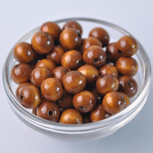 Naturholzperlen, rund, 4 mm, 6 mm, 8 mm, 10 mm, 12 mm, 14 mm, 16 mm, 18 mm, 20 mm, Naturholz, lose Perlen für Bastelarbeiten, Holzarbeiten, Schmuck, Armbandherstellung, Zubehör (6 mm - 200 Stück) von Wllpgolsil