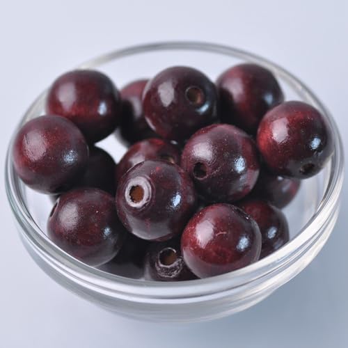Naturholzperlen, rund, 4 mm, 6 mm, 8 mm, 10 mm, 12 mm, 14 mm, 16 mm, 18 mm, 20 mm, lose Perlen für Bastelarbeiten, Holzarbeiten, Schmuck, Armbandherstellung, Zubehör (20 mm - 20 Stück) von Wllpgolsil