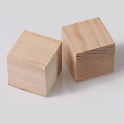 Naturholzwürfel, quadratisch, ohne Loch, 10 mm, 20 mm, 25 mm, 30 mm, 40 mm, 50 mm, für Bastelarbeiten, Holzarbeiten, Schmuckherstellung, Zubehör (25 mm, 5 Stück) von Wllpgolsil