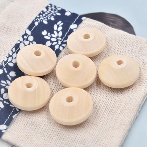 Rondelle-Form, 5 x 8 mm, 9 x 19 mm, 22 x 12 mm, Naturholz, lose Handarbeitsperlen für Heimwerker, Handwerk, Holzhandwerk, Schmuckherstellung, Zubehör (22 x 12 mm, 20 Stück) von Wllpgolsil