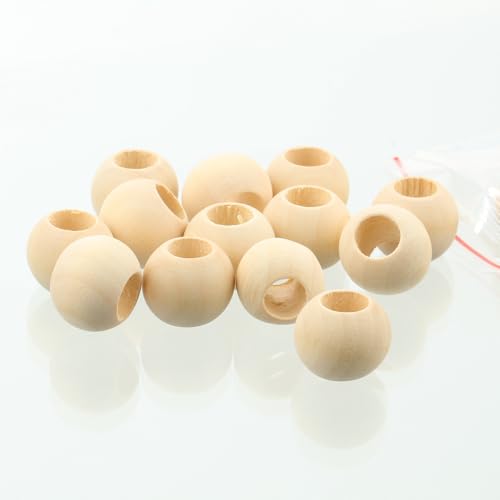 Runde Naturholzperlen mit großem Loch, 8 mm, 10 mm, 12 mm, 15 mm, 20 mm, 25 mm, 30 mm, 35 mm, 40 mm, 50 mm, umweltfreundliche Perlen für Bastelarbeiten, Holzarbeiten, Schmuckherstellung, Zubehör (20 Runde Naturholzperlen mit großem Loch, 8 mm, 10 mm, 12 mm, 15 mm, 20 mm, 25 mm, 30 mm, 35 mm, 40 mm, 50 mm, umweltfreundliche Perlen für Bastelarbeiten, Holzarbeiten, Schmuckherstellung, Zubehör (20 von Wllpgolsil