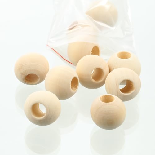 Runde Naturholzperlen mit großem Loch, 8 mm, 10 mm, 12 mm, 15 mm, 20 mm, 25 mm, 30 mm, 35 mm, 40 mm, 50 mm, umweltfreundliche Perlen für Bastelarbeiten, Holzarbeiten, Schmuckherstellung, Zubehör (25 Runde Naturholzperlen mit großem Loch, 8 mm, 10 mm, 12 mm, 15 mm, 20 mm, 25 mm, 30 mm, 35 mm, 40 mm, 50 mm, umweltfreundliche Perlen für Bastelarbeiten, Holzarbeiten, Schmuckherstellung, Zubehör (25 von Wllpgolsil