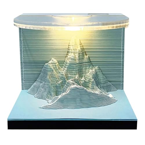 3D Memo Pad, 3D Kalender 2025, Zeitmesser Kalender 2025 Notizblock mit LED-Lichtern, Papier Schnitzerei Kunst 3D Haftnotizen Kreative Schreibtisch Kalender Skulptur Geschenk für Schule Home Office 3D Memo Pad, 3D Kalender 2025, Zeitmesser Kalender 2025 Notizblock mit LED-Lichtern, Papier Schnitzerei Kunst 3D Haftnotizen Kreative Schreibtisch Kalender Skulptur Geschenk für Schule Home Office von Wmool
