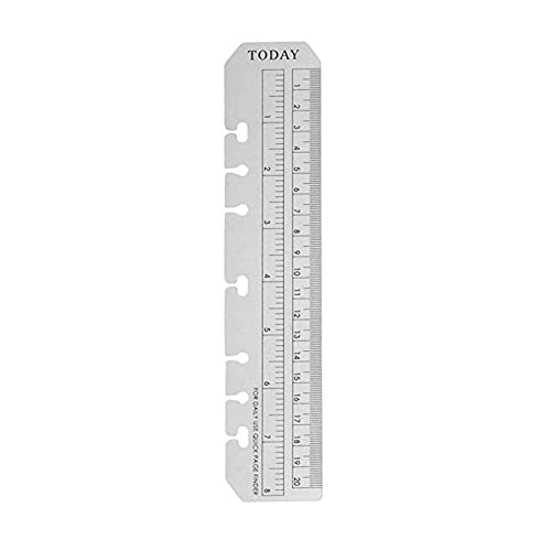 Wmool 1 x Lesezeichen-Lineal, PVC, lose Blätter, A5, multifunktional, 6 Löcher von Wmool