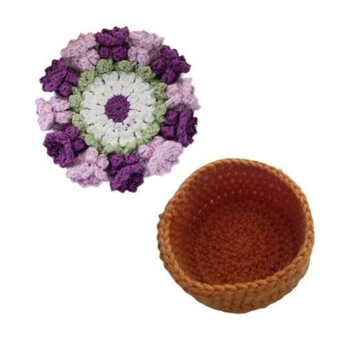 Wmool Häkelblumen-Untersetzer, handgefertigt, Vintage-Häkelblumenstrauß, Lilie C, gestrickter Blumenstrauß, Tal-Blume Wmool Häkelblumen-Untersetzer, handgefertigt, Vintage-Häkelblumenstrauß, Lilie C, gestrickter Blumenstrauß, Tal-Blume von Wmool