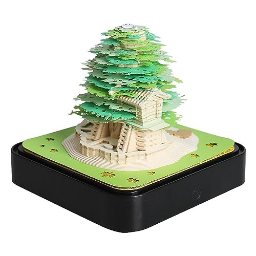 Schreibtisch kalender mit Lichtern, 2024 Kalender 3D Memo Pad Papier Kunst Sakura Baum Kreative 3D Notizblock Papier Schnitzen Geschenk Home Desktop Dekoration Schreibtisch kalender mit Lichtern, 2024 Kalender 3D Memo Pad Papier Kunst Sakura Baum Kreative 3D Notizblock Papier Schnitzen Geschenk Home Desktop Dekoration von Wmool