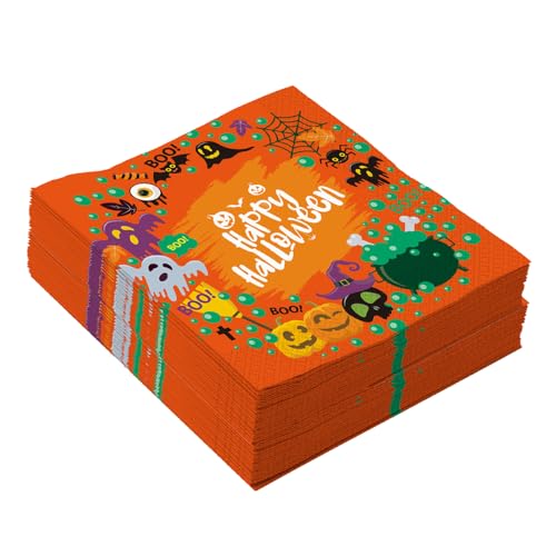 Wnddle 40 Stück Servietten Halloween, Tisch Dekoration, Halloween Servietten, Servietten Herbst Geburtstag Schwarz Orange Servietten mit Gruselig Kürbis Fledermaus Burg Halloween Deko Accessories Wnddle 40 Stück Servietten Halloween, Tisch Dekoration, Halloween Servietten, Servietten Herbst Geburtstag Schwarz Orange Servietten mit Gruselig Kürbis Fledermaus Burg Halloween Deko Accessories von Wnddle
