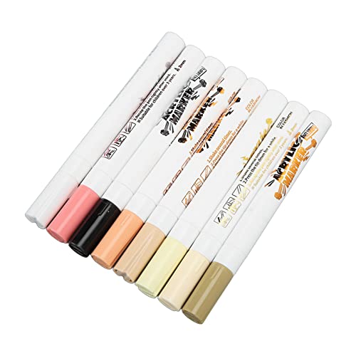 Wnesy Acrylfarben-Marker, 8 Farben Weit verbreitete Acrylfarben-Stifte Hohe Glätte Schnelltrocknend für Glas für Metall für Holz von Wnesy