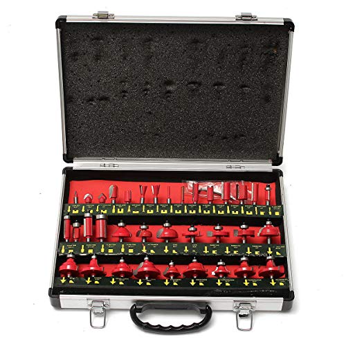 35-teiliges Fräser-Set mit Wolframkarbidspitze, 1/4-Zoll-Schaft, Holzbearbeitungswerkzeug 35-teiliges Fräser-Set mit Wolframkarbidspitze, 1/4-Zoll-Schaft, Holzbearbeitungswerkzeug von WnewTools