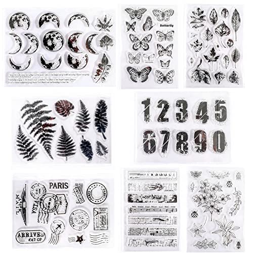 8 Stück Muster Transparente Stempel, Silikonstempel Clear, Blätter Silikonstempel, Stamp Set Vintage, DIY Stempel, Clear Stamps, Für DIY Album Scrapbooking Fotokarten Dekor 8 Stück Muster Transparente Stempel, Silikonstempel Clear, Blätter Silikonstempel, Stamp Set Vintage, DIY Stempel, Clear Stamps, Für DIY Album Scrapbooking Fotokarten Dekor von WnlahuWA