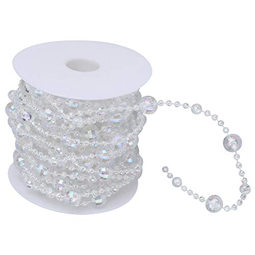 Wnvivi 10 M Acryl-Kristall-Perlenstränge, Hängende Kristall-Perlenkette, Bunte DIY-Acryl-Perlenkette für Hochzeitsfest-Verpackungsdekoration von Wnvivi
